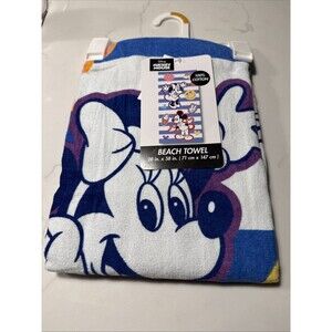 Mickey Mouse & Friends Minnie Mouse Beach Towel 28" x 58" 100% cotton -NEW